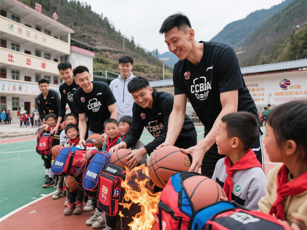 CBA球员带队探访山区小学，传递体育梦想